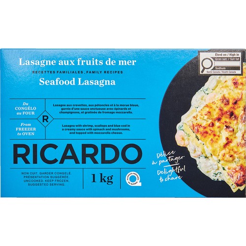 RICARDO Frozen Lasagna Seafood 1 kg