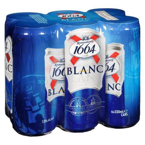 Kronenbourg 1664 White Slim Beer 5.5 % Alcohol 6 x 330 ml (cans)