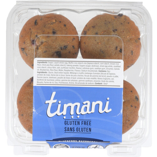 Timani Gluten-Free Muffins Blueberry-Raspberry 270 g