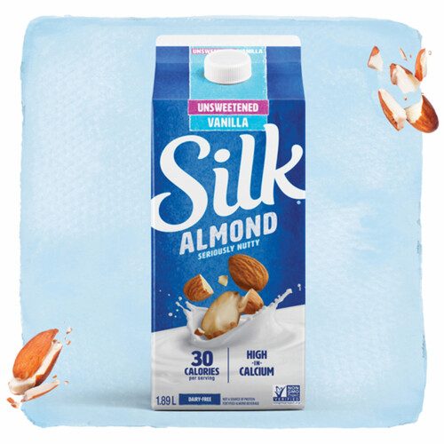 Silk Dairy-Free Almond Beverage Unsweetened Vanilla Flavour 1.89 L