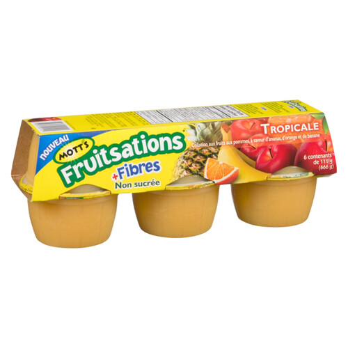 Mott's Fruitsations +Fibre Unsweetened Fruit Tropical Mix Flavoured 6 x 111 g