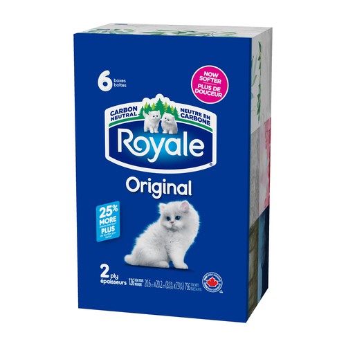Royale Original Facial Tissue 2 Ply 6 Boxes x 126 Sheets