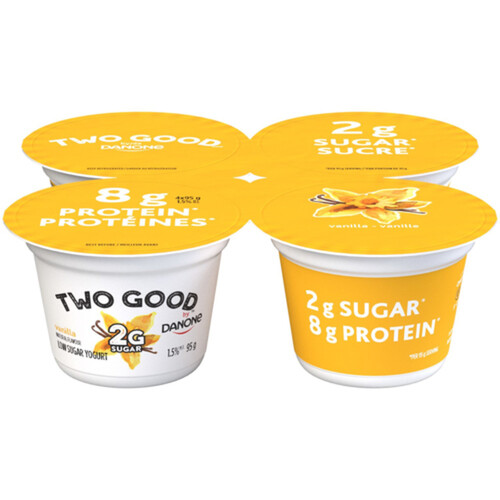 Two Good Low Sugar Yogurt Vanilla 2 g Sugar 8 g Protein 4 x 95 g