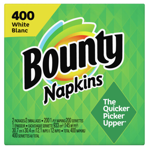 Bounty Paper Napkins White 1-Ply 400 Sheets