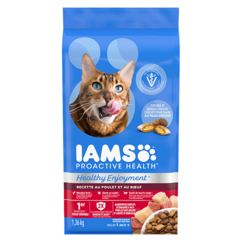 IAMS Proactive Health Healthy Enjoyment Dry Cat Food Chicken & Beef 1.36 kg