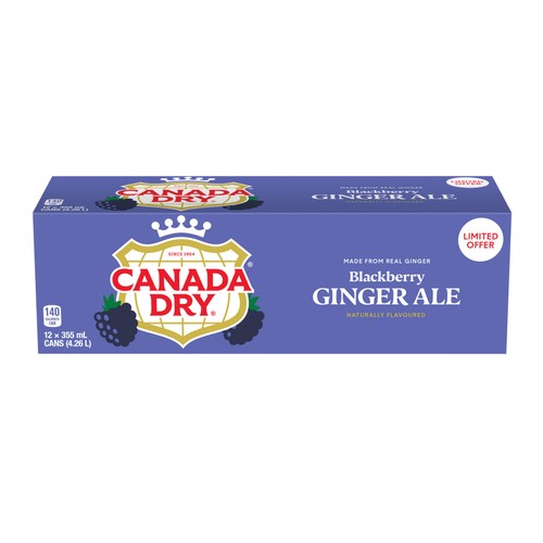 Canada Dry Soft Drink Ginger Ale Blackberry 12 x 355 ml (cans)