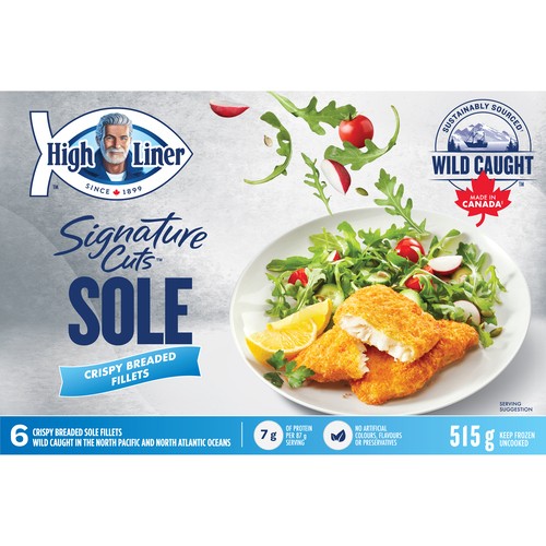 High Liner Frozen Signature Cuts Sole Fillets Crispy Breaded Uncooked 515 g