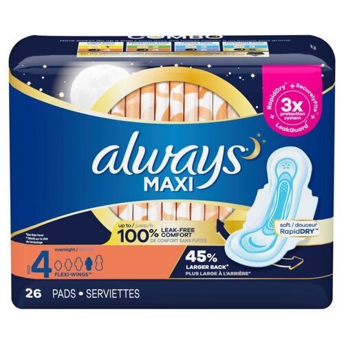 Always Pads With Wings Thick Over Night 26 EA