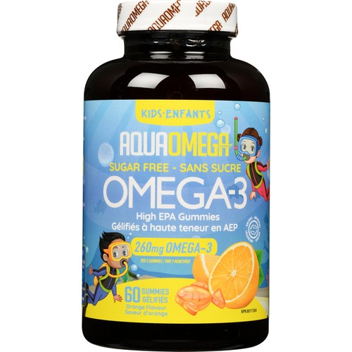 AquaOmega Omega-3 High EPA Gummies Kids Orange Flavour 60 Count
