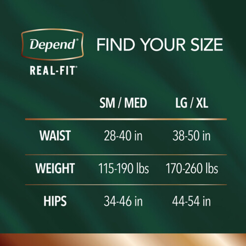 Depend Real Fit Men Underwear Max Grey Large/Extra Large 12 Count