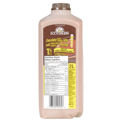 Scostsburn 1% Partly Skimmed Chocolate Milk 2 L