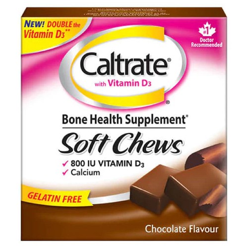 Caltrate Bone Health Supplement Soft Chews Chocolate Flavour 60 Count