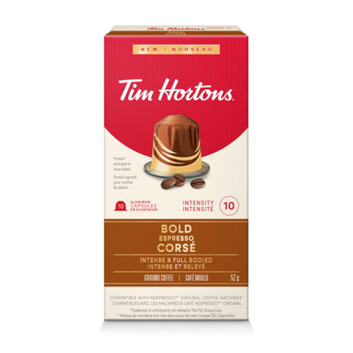 Tim Hortons Coffee Capsules Bold Espresso 10 Count