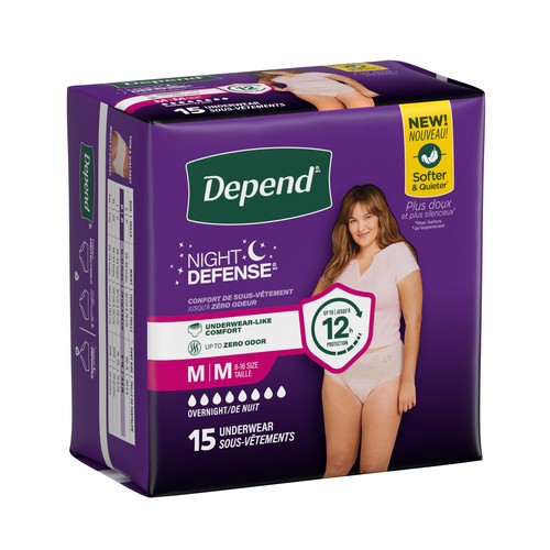 Depend Overnight Women's Underwear Medium 15 Count