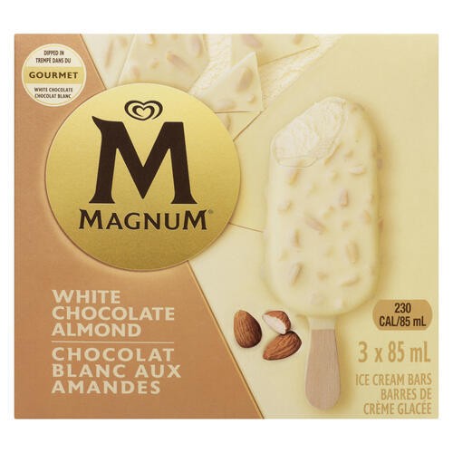 Magnum Ice Cream Bars White Chocolate Almond 3 Count