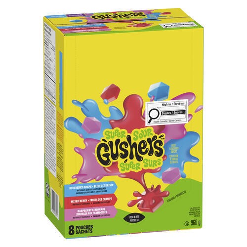 Gushers Fruit Snacks Super Sour 8 x 120 g