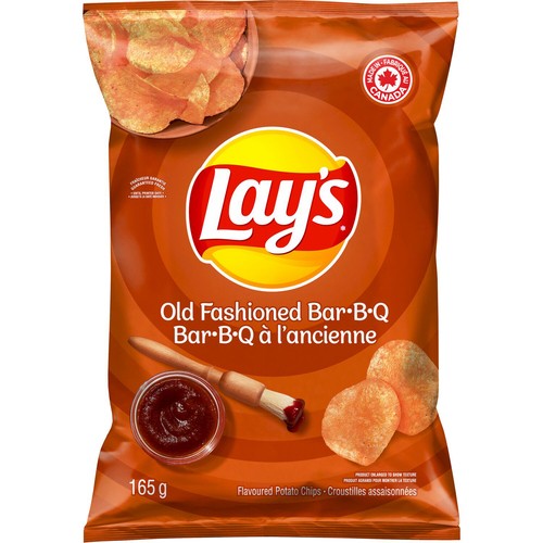 Lay's Old Fashioned Potato Chips Bar-B-Q Flavoured 165 g