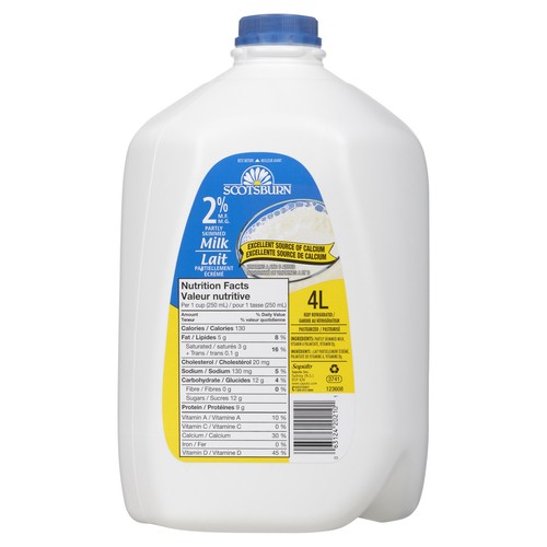 Scotsburn 2% Milk Jug Partly Skimmed 4 L