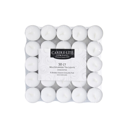 Candle-lite White Tealight Candles 50 Pack