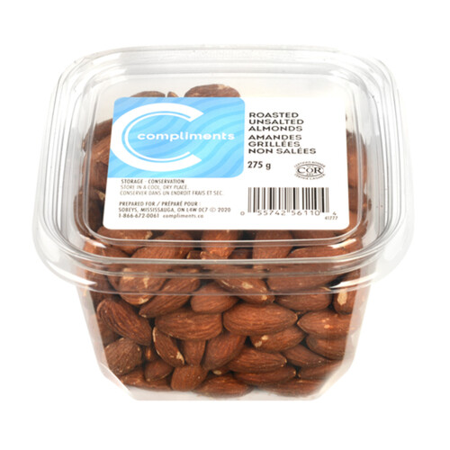 Compliments Roasted Unsalted Almonds 275 g