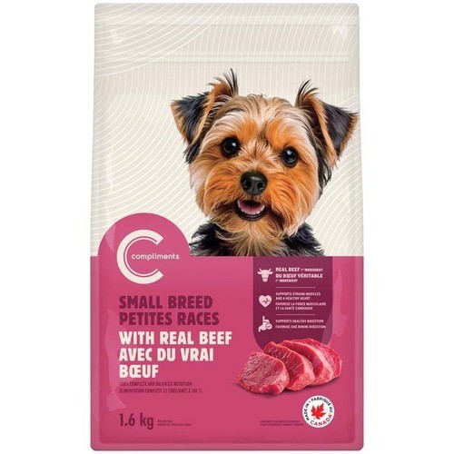 Compliments Dry Small Breed Beef Dog Food 1.6 kg
