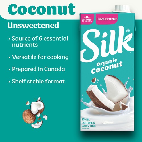 Silk Organic Dairy-Free Coconut Milk Alternative Unsweetened Shelf Stable 946 ml