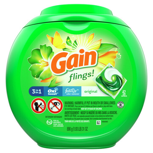 Gain Flings Laundry Detergent Original 42 Loads 890 g