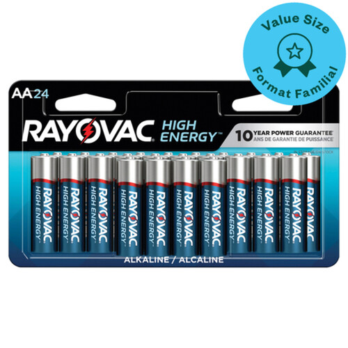 Rayovac Alkaline Batteries High Energy AA 24 Pack