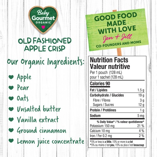 Baby Gourmet Organic Puree Old Fashioned Apple Crisp 128 ml