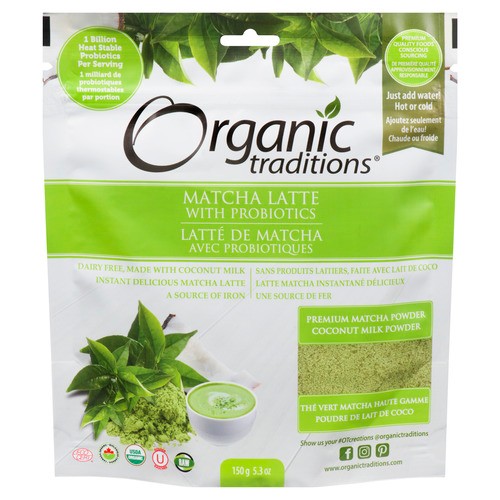 Organic Traditions Matcha Latte with Probiotics 150 g
