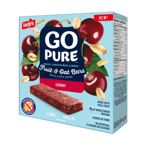 Leclerc Go Pure Peanut-Free Cereal Bar Oat And Cherry 140 g