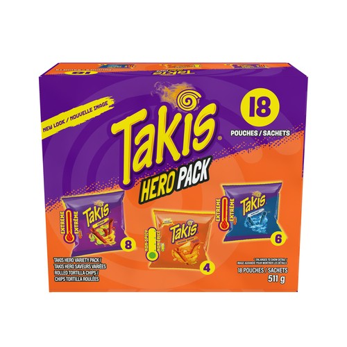 Takis Rolled Tortilla Chips Hero Variety Pack 18 Pouches 511 g