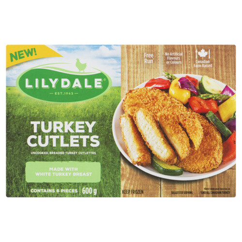 Lilydale Frozen Turkey Cutlets Breaded Uncooked 600 g