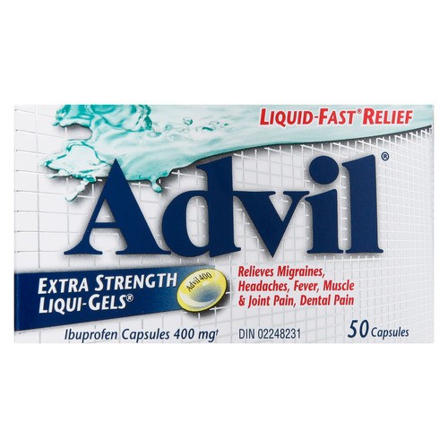 Advil Liqui-Gels Ibuprofen Capsules 400 mg Extra Strength 50 Count