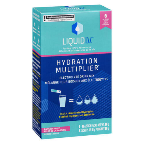 Liquid I.V. Electrolyte Drink Mix Hydration Multiplier Passion Fruit 6 x 16 g