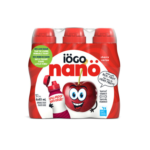 iÖGO Nanö 1% Drinkable Yogurt Cherry 6 x 93 ml