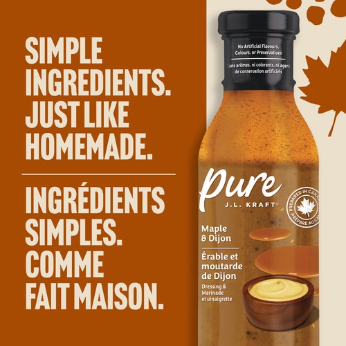J.L. Kraft Pure Dressing & Marinade Maple Dijon 355 ml