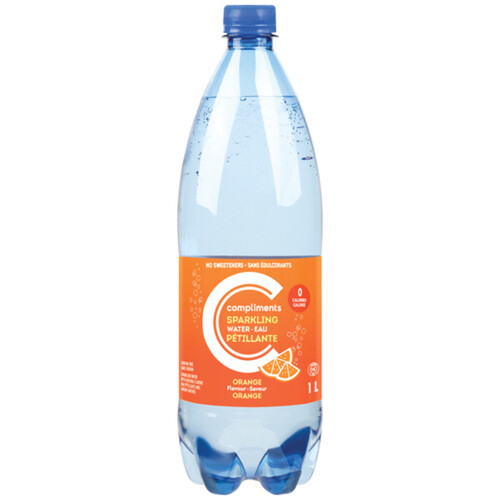 Compliments Sparkling Water Orange 1 L (bottle)