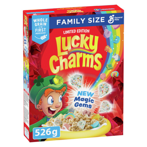 Lucky Charms Cereal Whole Grains Marshmallows Family Size 526 g