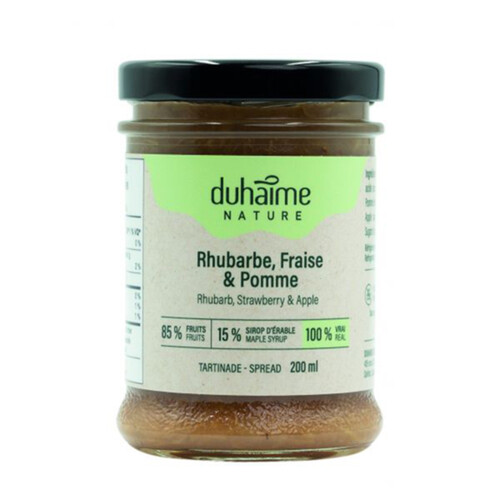 Passion d’ici Duhaime Nature Fruit Spread Rhubarb Strawberry Apple 200 ml