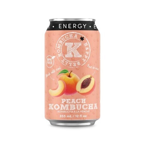 Happy Belly Kombucha Kombucha Peach Drink 355 ml