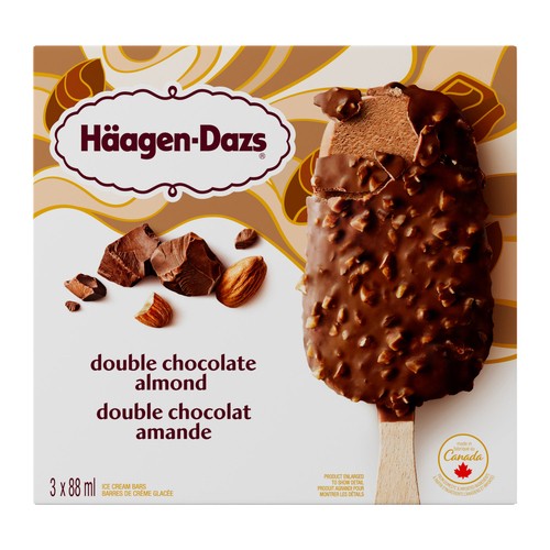 Häagen-Dazs Ice Cream Bars Double Chocolate Almond 3 x 88 ml