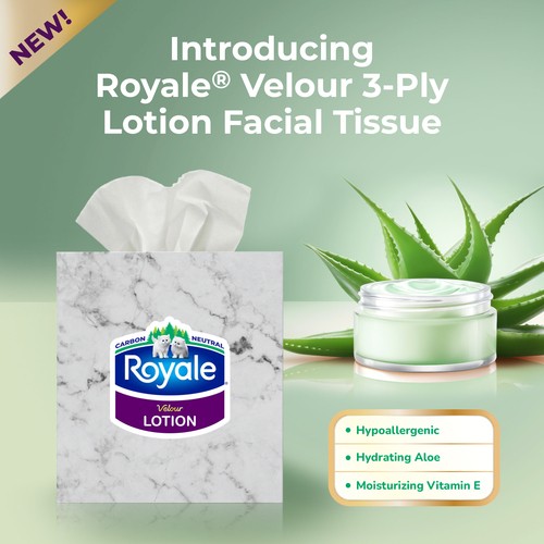 Royale Velour Lotion Facial Tissue 1 Cube Box x 54 Sheets