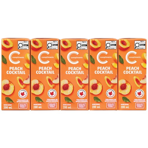 Compliments Juice Cocktail Peach 10 x 200 ml
