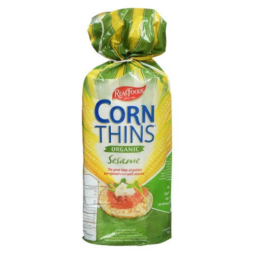 Real Foods Gluten-Free Corn Thins Sesame 150 g
