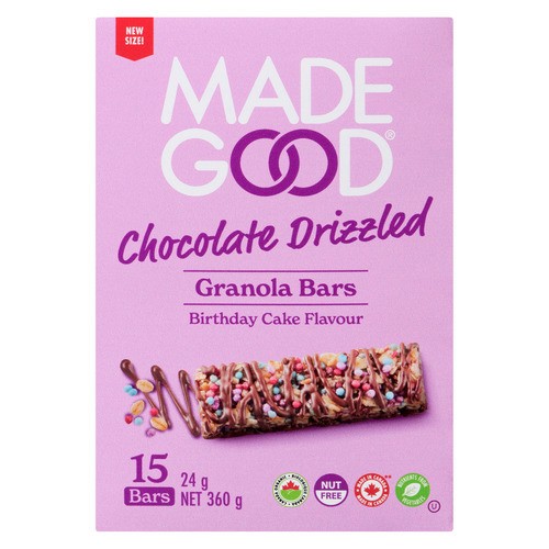 MadeGood Organic Birthday Cake Chocolate Drizzled 15PK Granola Bar 360 g