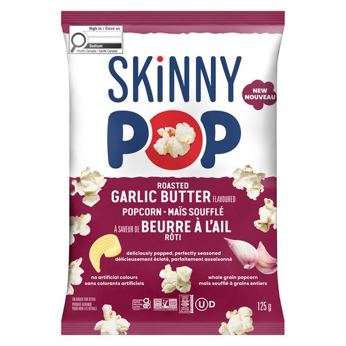 Skinny Pop Popcorn Roasted Garlic Butter 125 g