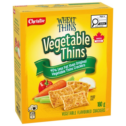 Wheat Thins Vegetable Thins 40% Less Fat Crackers 180 g