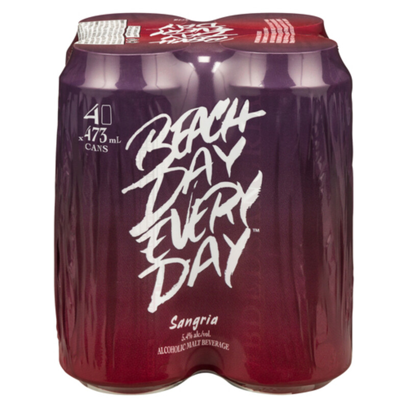 Beach Day Everyday Beer 5.4% Alcohol Sangria 4 x 473 ml (cans) - Voilà ...
