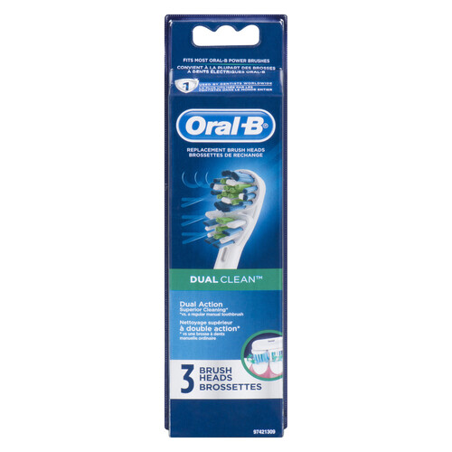 Oral-B Dual Clean Replacement Electric Toothbrush Head 3 Pack